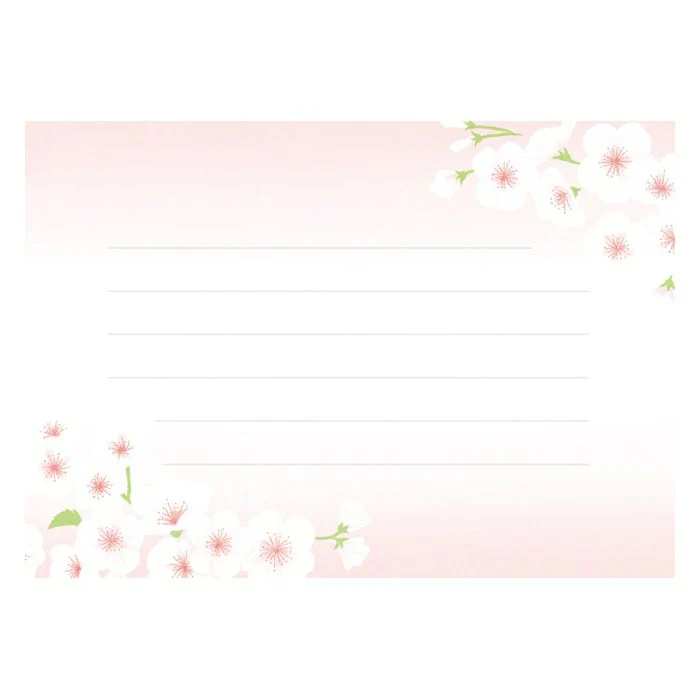 Furukawashiko Mini Horizontal Letter Set - White Sakura - Image 3