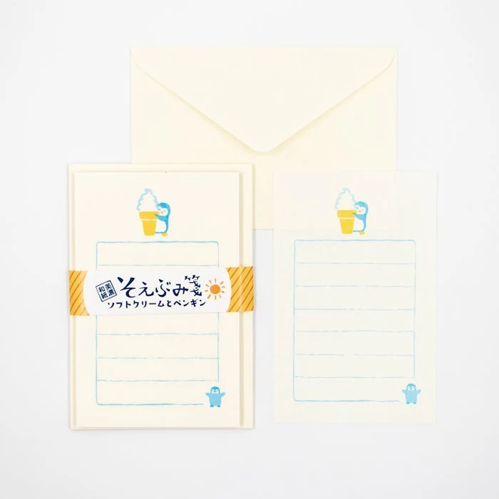 Furukawashiko Mini Letter Set - Soft Serve and Penguin - Image 2