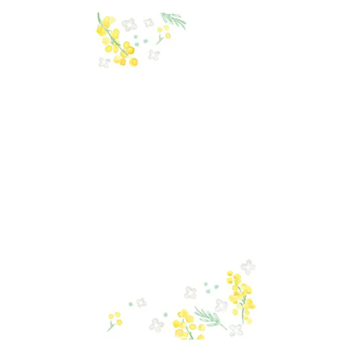 Furukawashiko Today's Letter - Mimosas and White Flowers - Image 2
