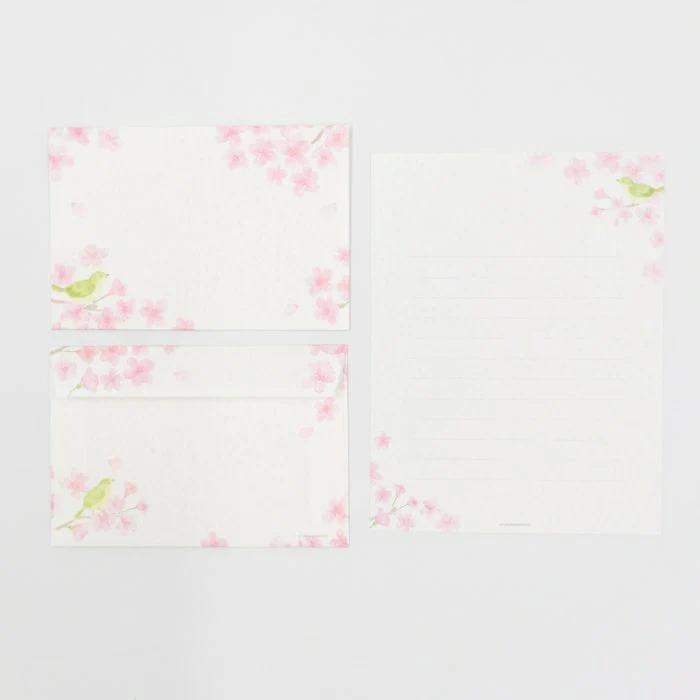 Furukawashiko Today's Letter Set - Cherry Blossom and Japanese Warblers - Image 4