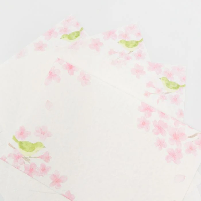 Furukawashiko Today's Letter Set - Cherry Blossom and Japanese Warblers - Image 5