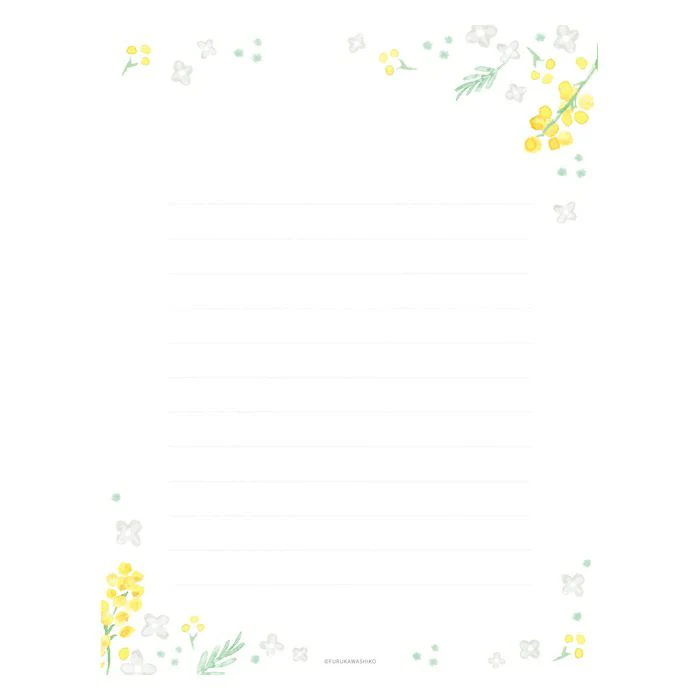 Furukawashiko Today's Letter Set - Mimosas and White Flowers - Image 3