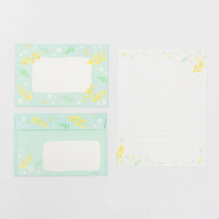 Furukawashiko Today's Letter Set - Mimosas and White Flowers - Image 4