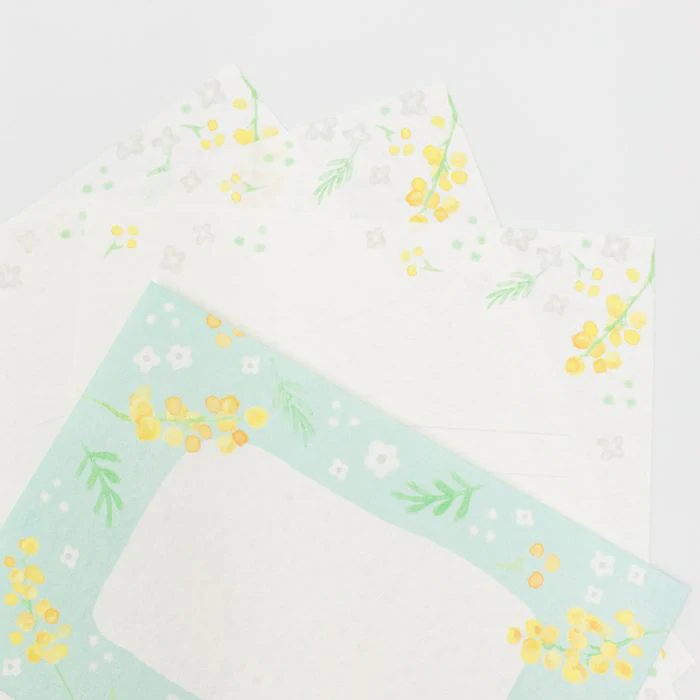 Furukawashiko Today's Letter Set - Mimosas and White Flowers - Image 5