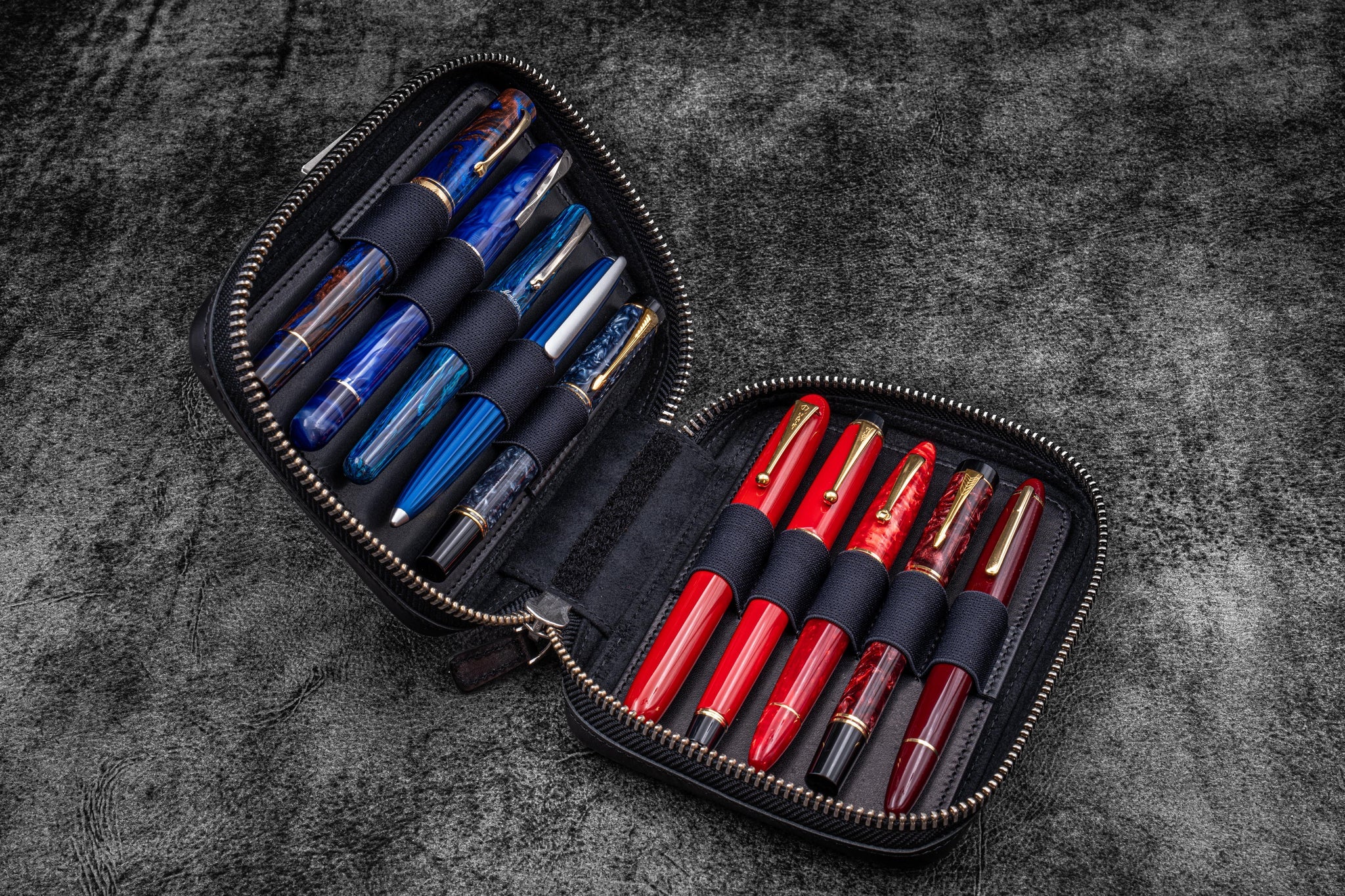 Galen Leather 10 Pen Expansi-Pouch Zipper Case - Image 3