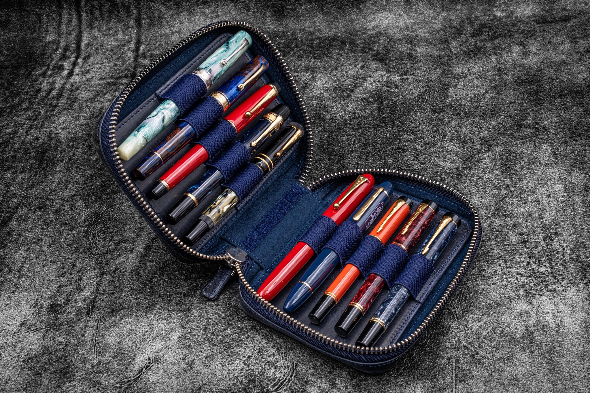 Galen Leather 10 Pen Expansi-Pouch Zipper Case - Image 5