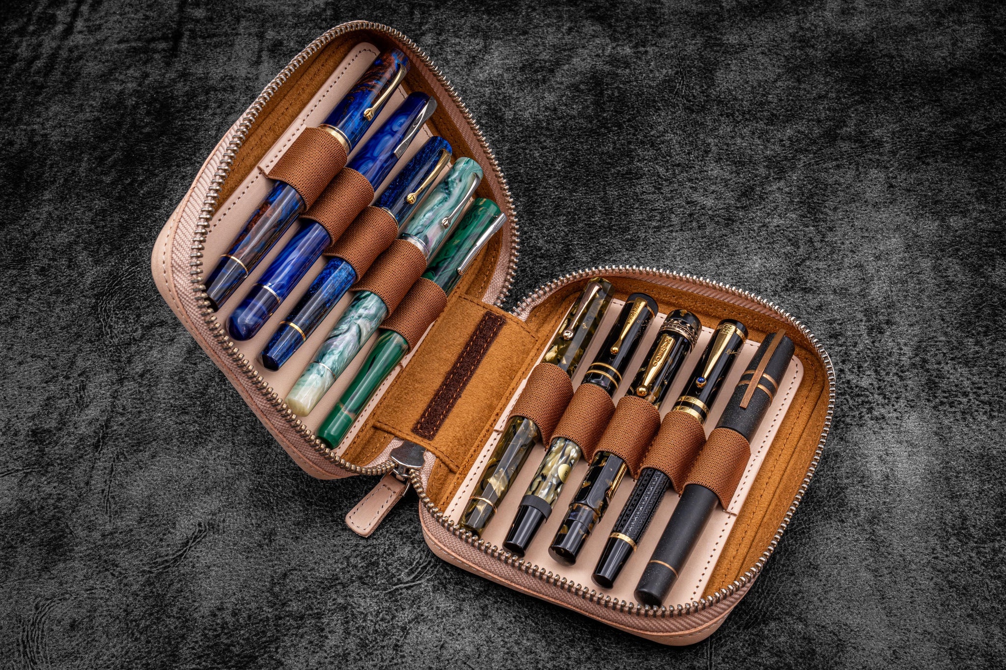 Galen Leather 10 Pen Expansi-Pouch Zipper Case - Image 7