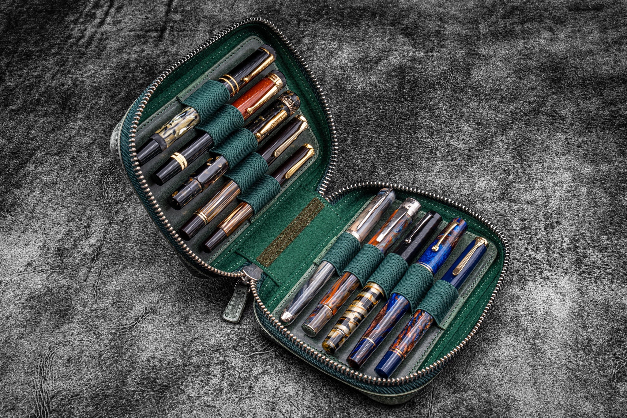 Galen Leather 10 Pen Expansi-Pouch Zipper Case - Image 9