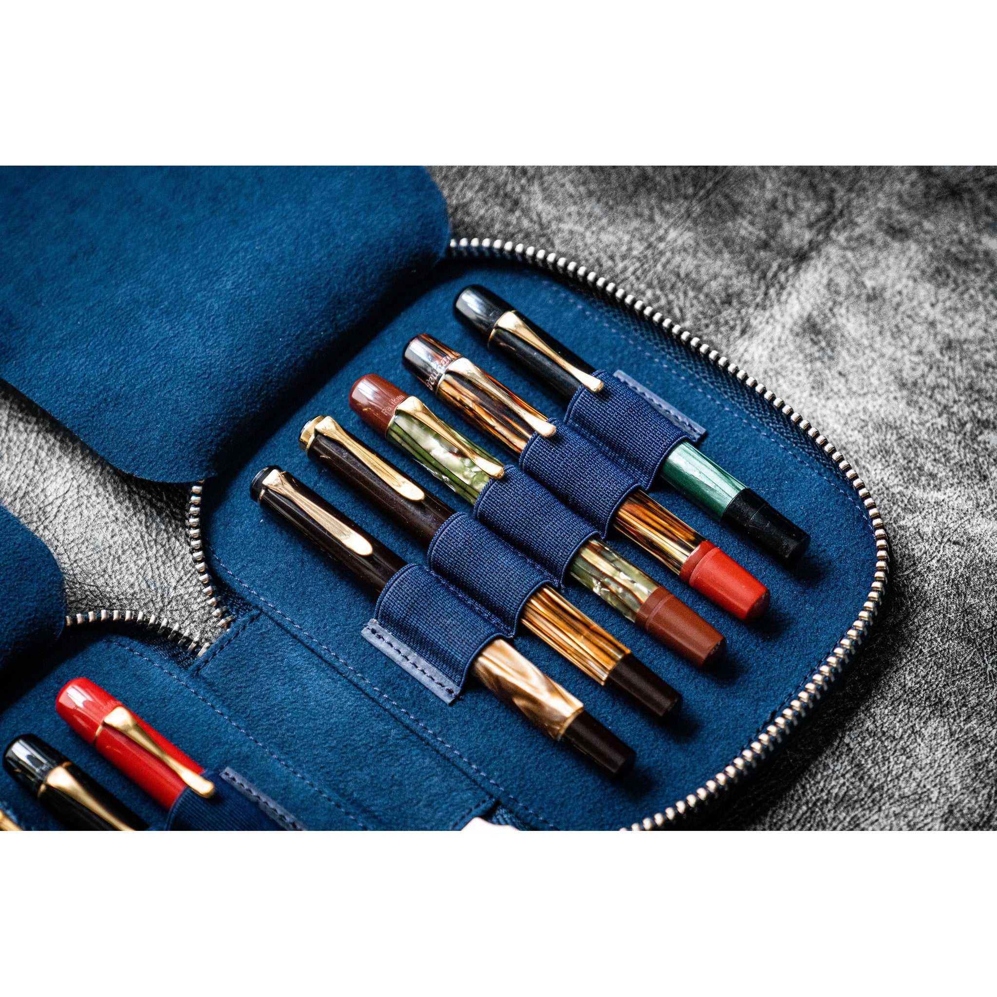 Galen Leather 10 Pen Zipper Case - Image 17