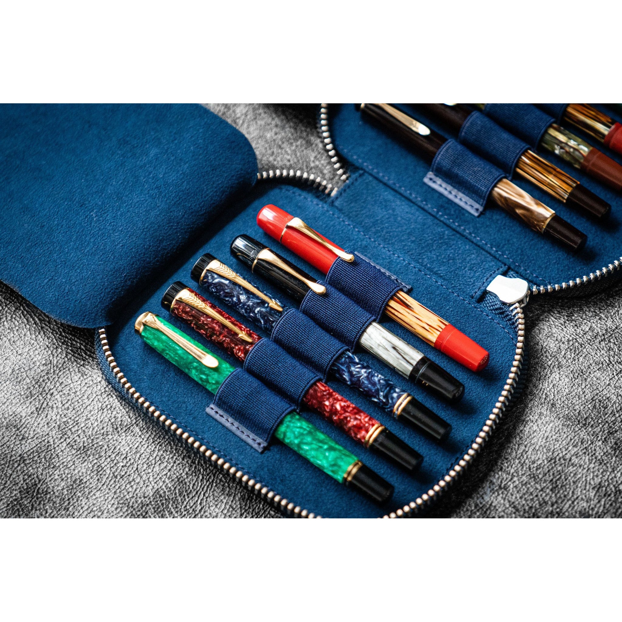 Galen Leather 10 Pen Zipper Case - Image 18