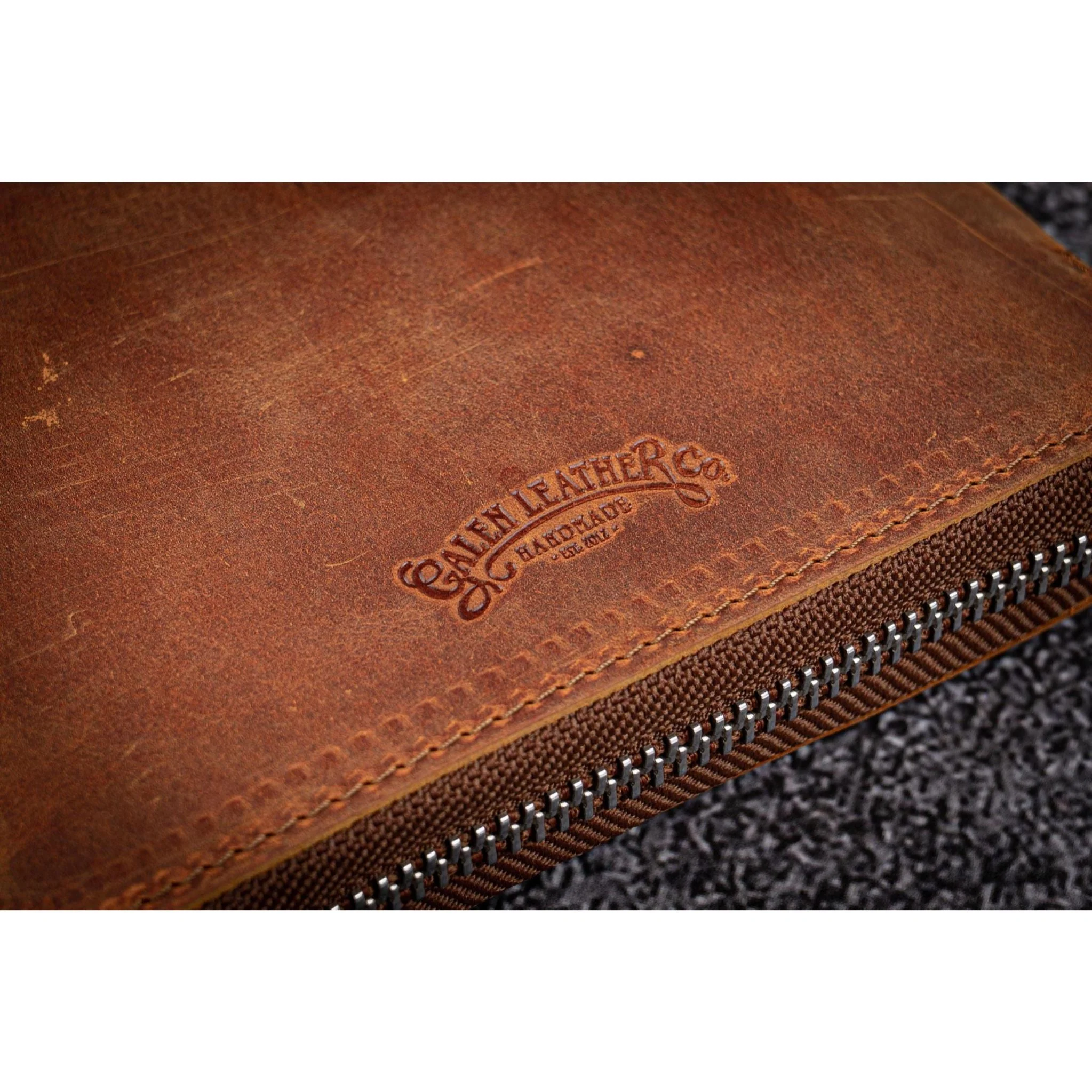 Galen Leather 20 Pen Zipper Case - Image 12