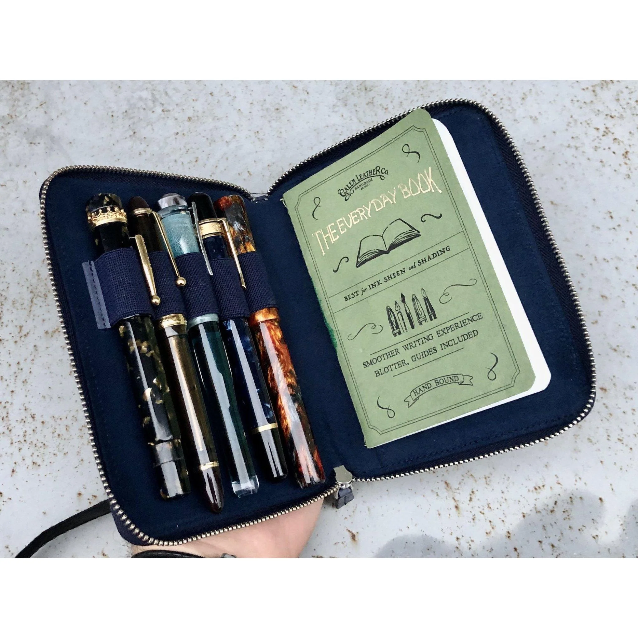 Galen Leather 5 Pen Zipper Case - Image 19