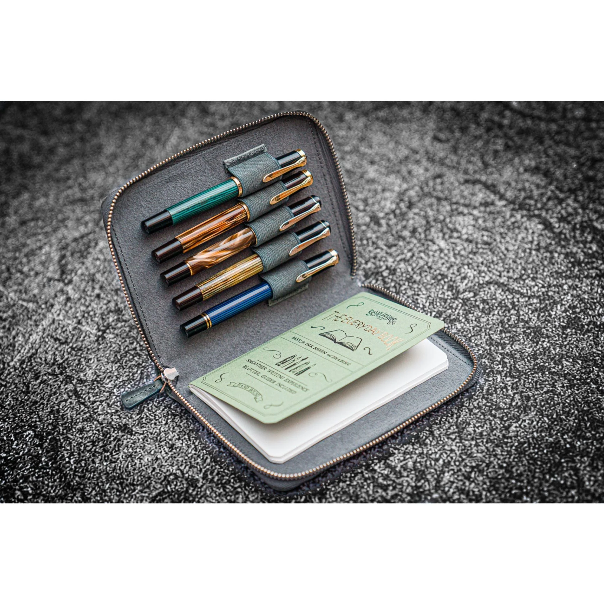 Galen Leather 5 Pen Zipper Case - Image 23