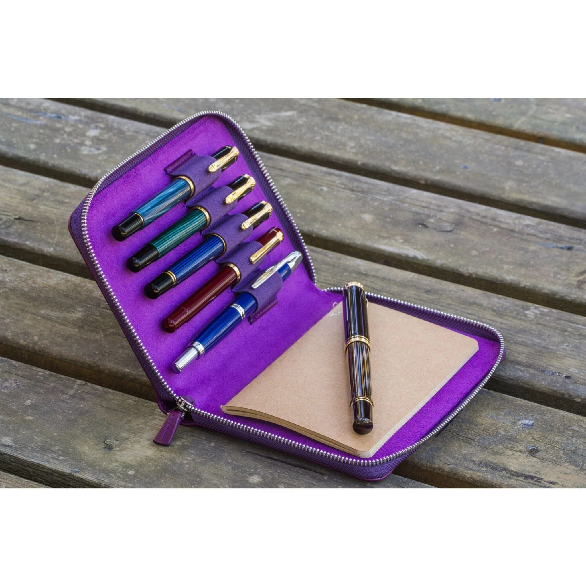 Galen Leather 5 Pen Zipper Case - Image 30