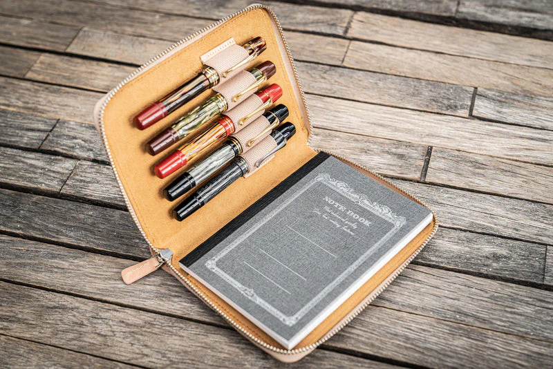 Galen Leather 5 Pen Zipper Case - Image 34