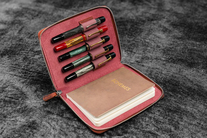 Galen Leather 5 Pen Zipper Case - Image 38