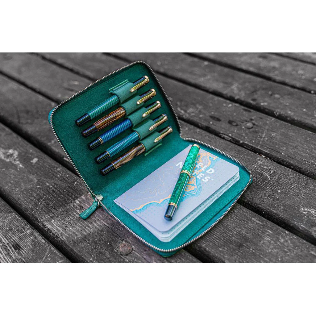 Galen Leather 5 Pen Zipper Case - Image 8