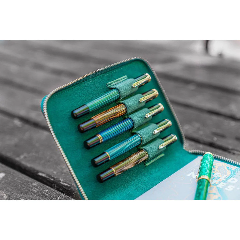 Galen Leather 5 Pen Zipper Case - Image 9