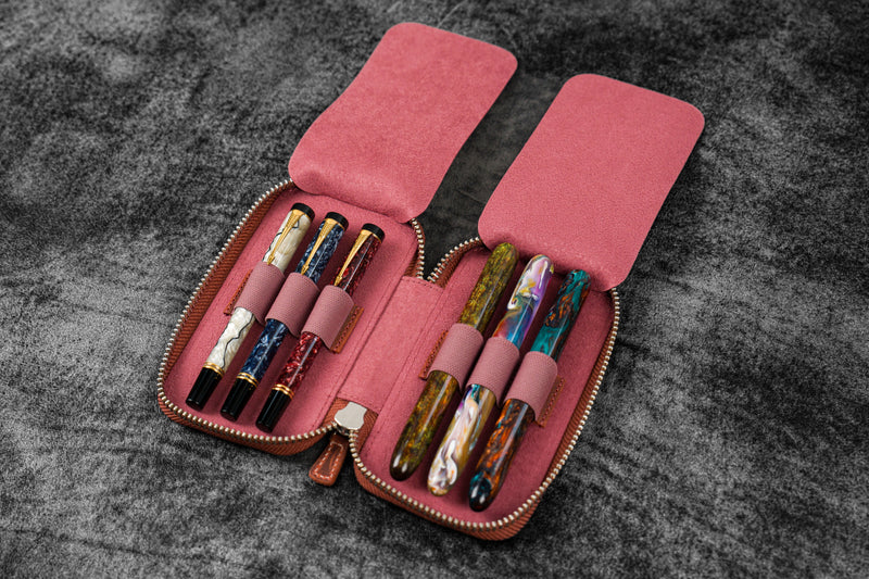Galen Leather 6 Pen Zipper Case - Image 16