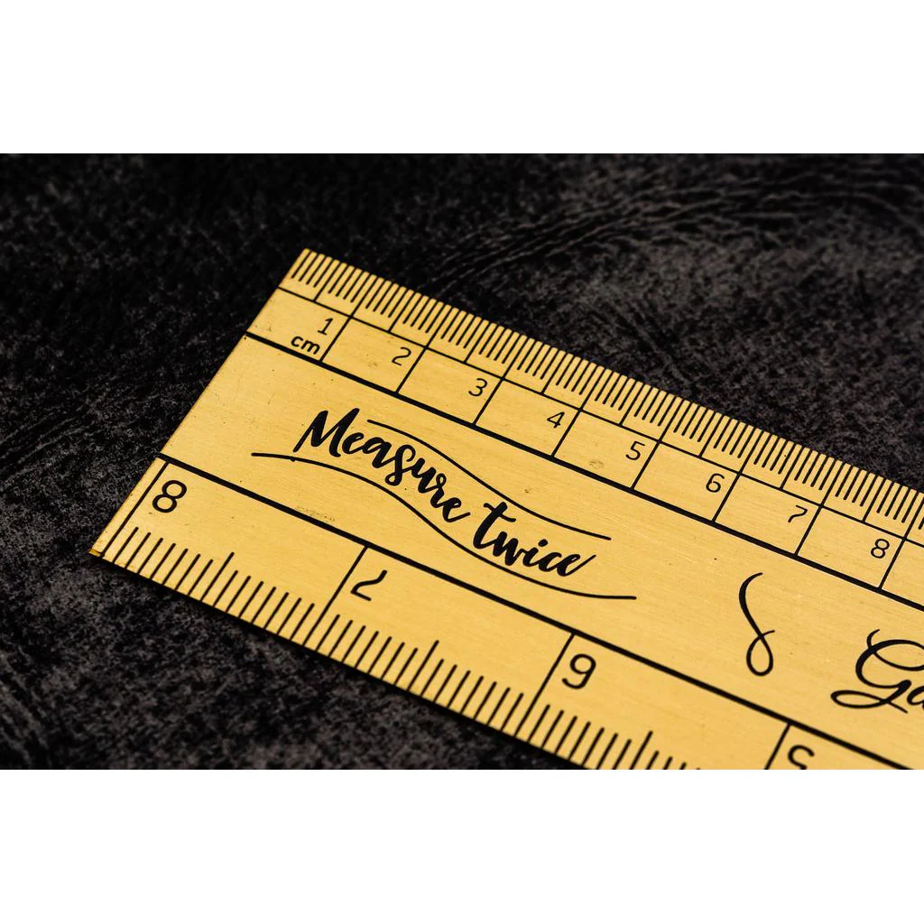 Galen Leather Vintage Inspired Brass Ruler - Image 2