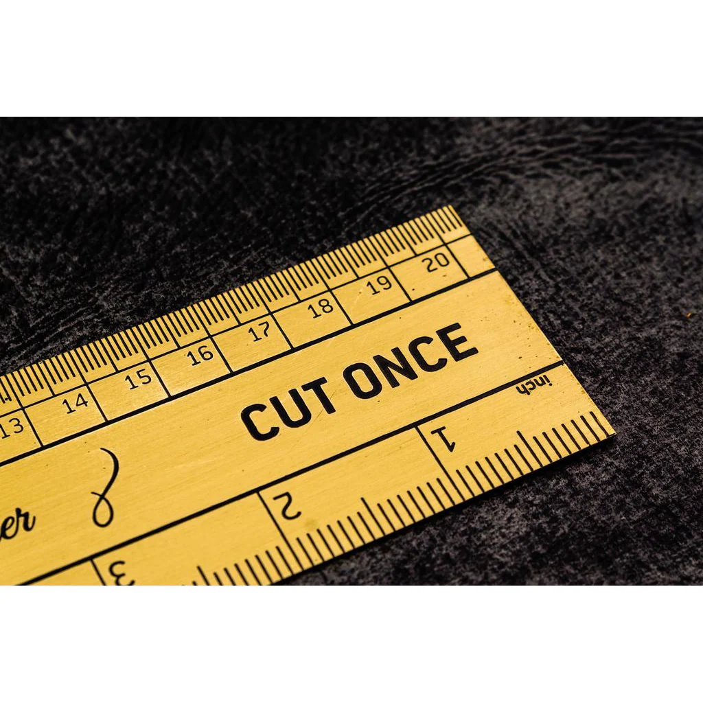 Galen Leather Vintage Inspired Brass Ruler - Image 3
