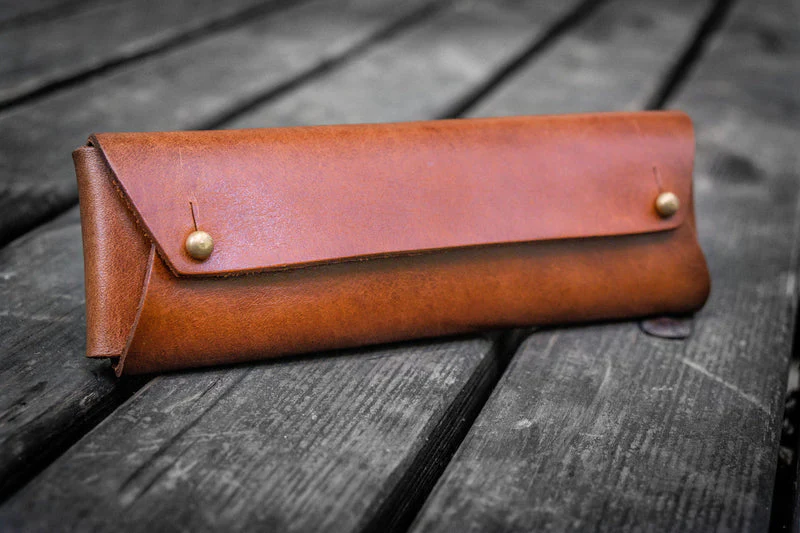 Galen Leather Student Leather Pencil Case - Image 13