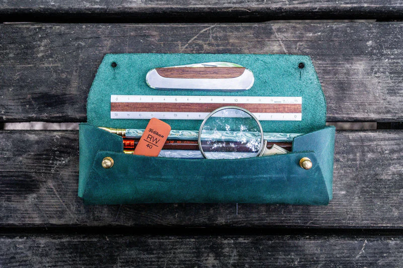 Galen Leather Student Leather Pencil Case - Image 8