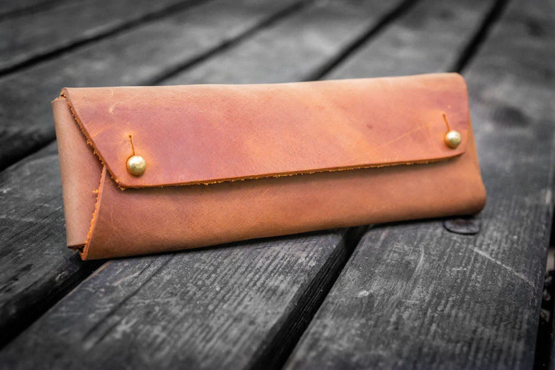 Galen Leather Student Leather Pencil Case - Image 9