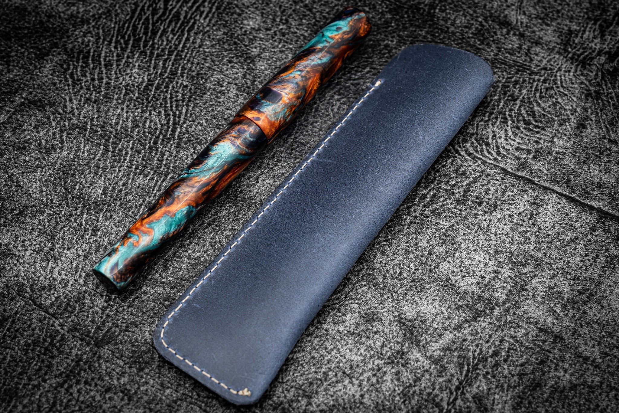 Galen Leather Single Pen Sleeve - Image 4