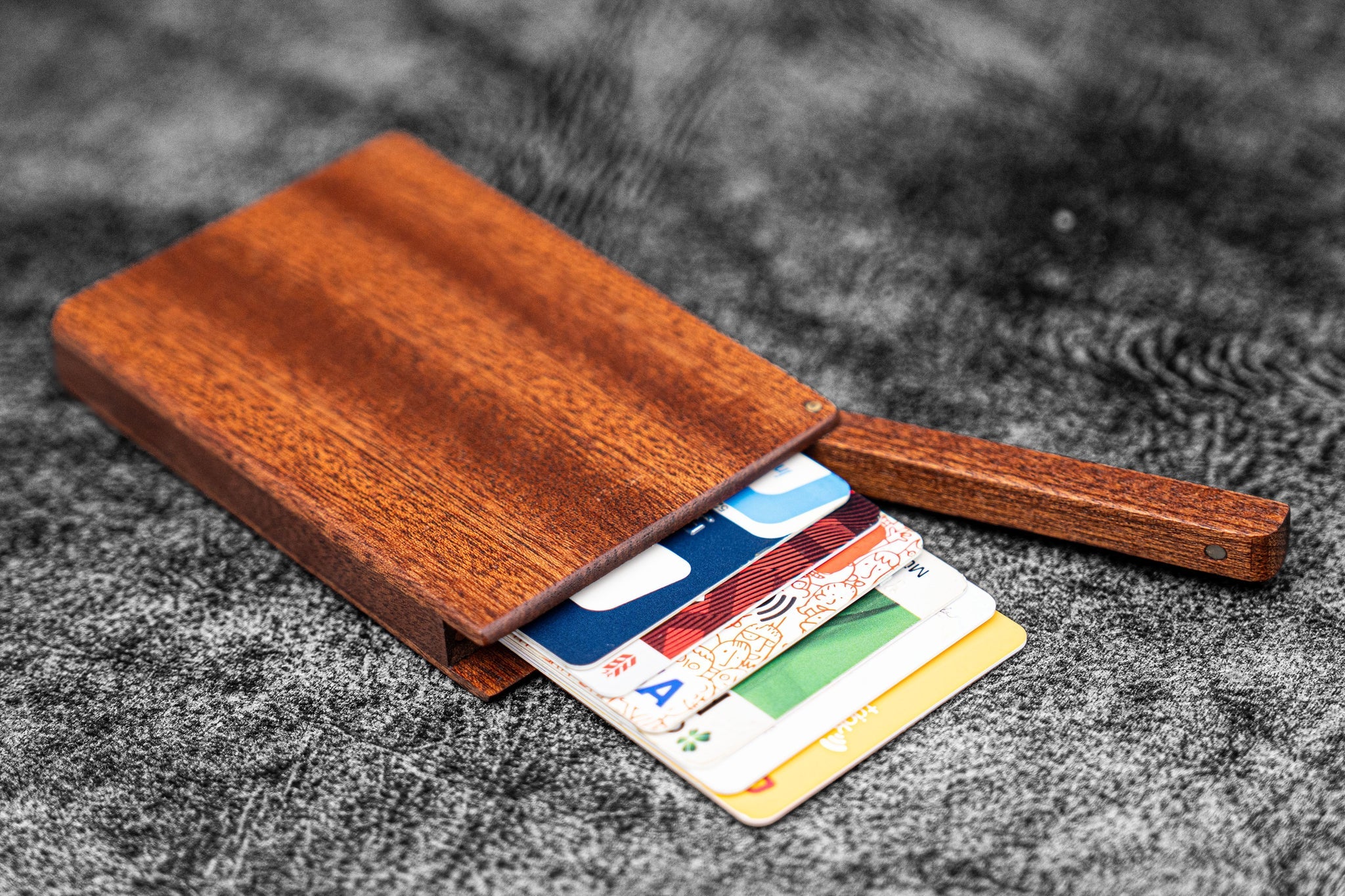 Galen Leather Wooden Business Card Holder - Image 2
