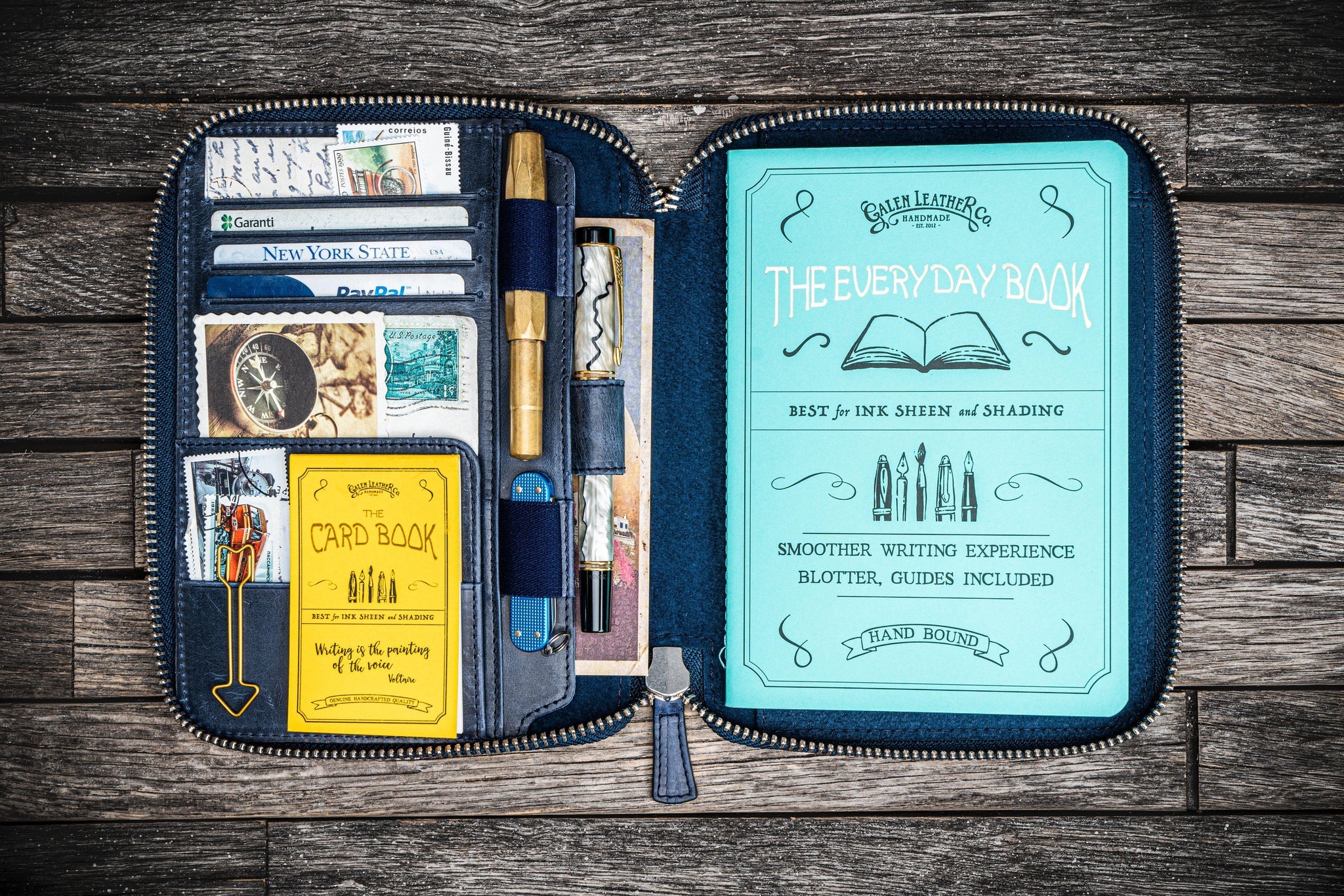 Galen Leather Zipped B6 Notebook Folio - Image 13
