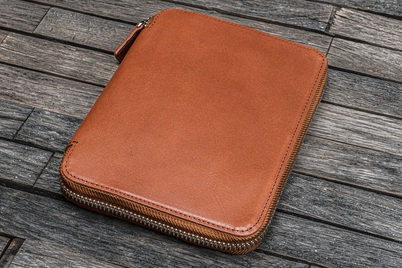 Galen Leather Zipped B6 Notebook Folio - Image 3