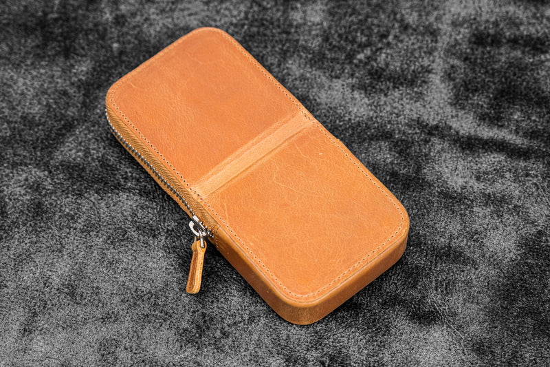 Galen Leather Zippered Magnum Opus 3 Slot Pen Case - Image 12
