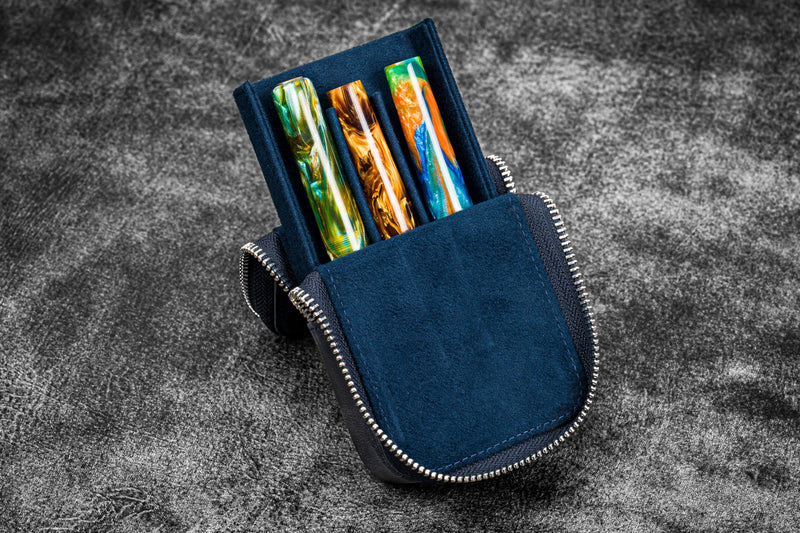 Galen Leather Zippered Magnum Opus 3 Slot Pen Case - Image 7