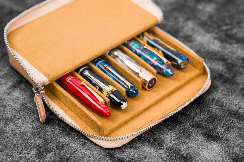 Galen Leather Zippered Magnum Opus 6 Slot Pen Case - Image 19
