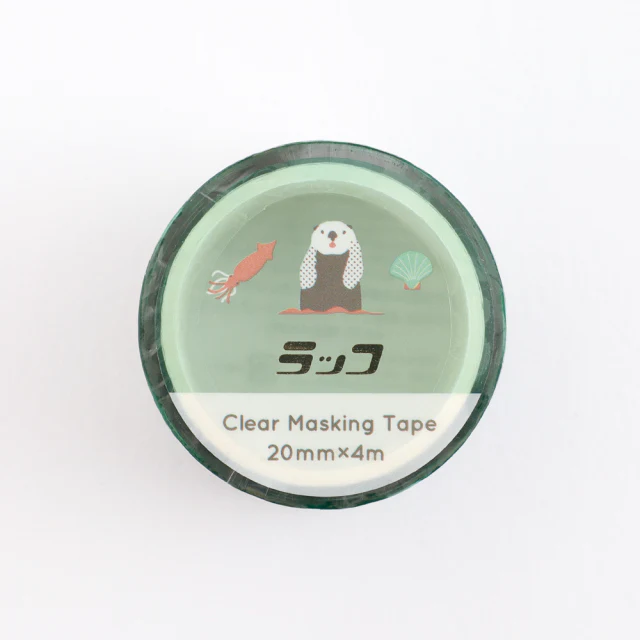 Green Flash Animal Department Store Gold Foil Clear Masking Tape - Sea Otter