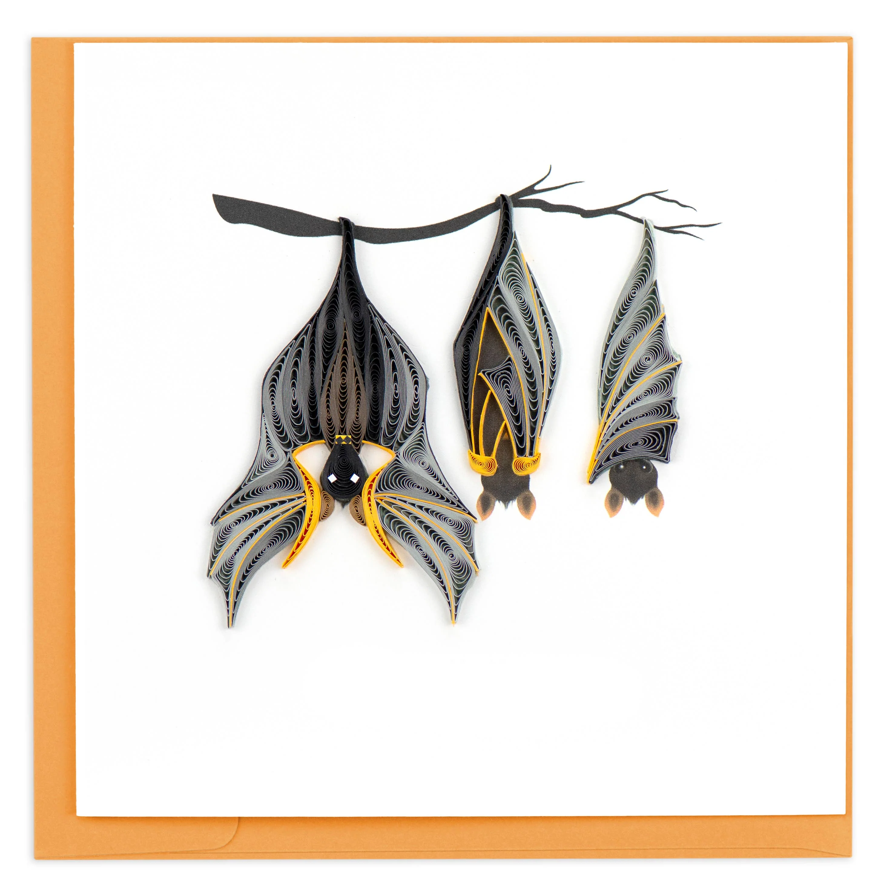 Quilled Halloween Bats Greeting Card