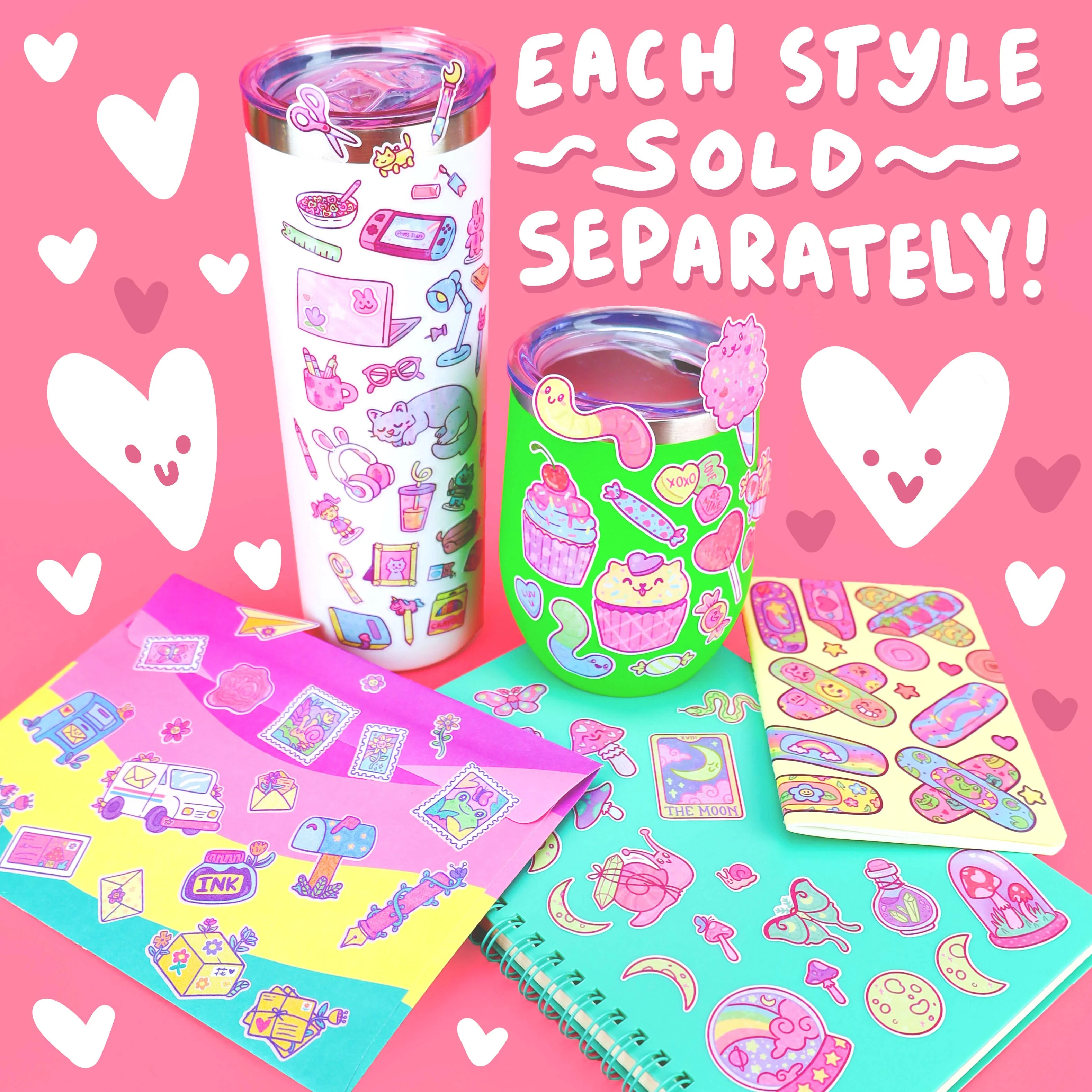 Happy Mail Cute Postage Pen Pal Vinyl Sticker Sheet - Image 4