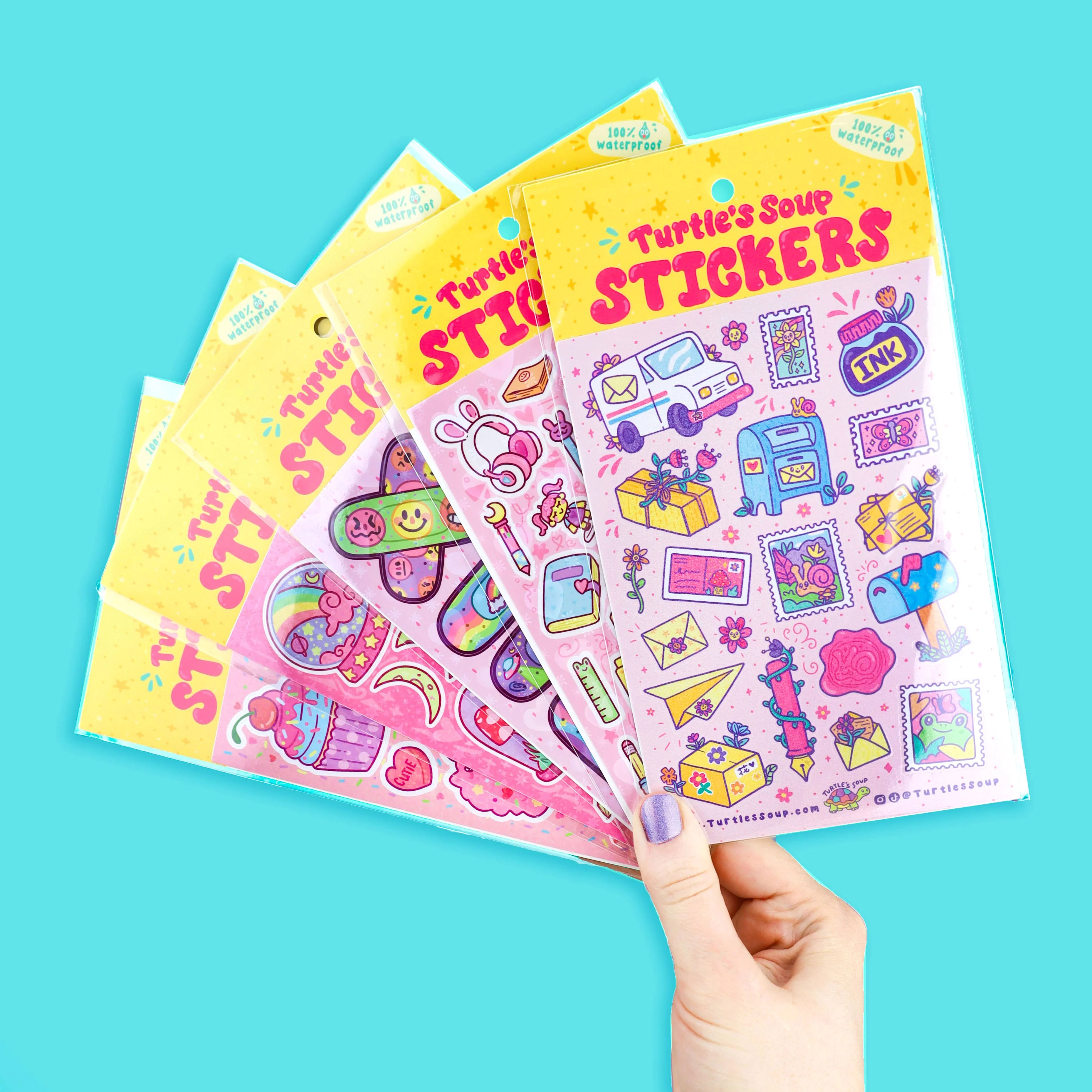 Happy Mail Cute Postage Pen Pal Vinyl Sticker Sheet - Image 5