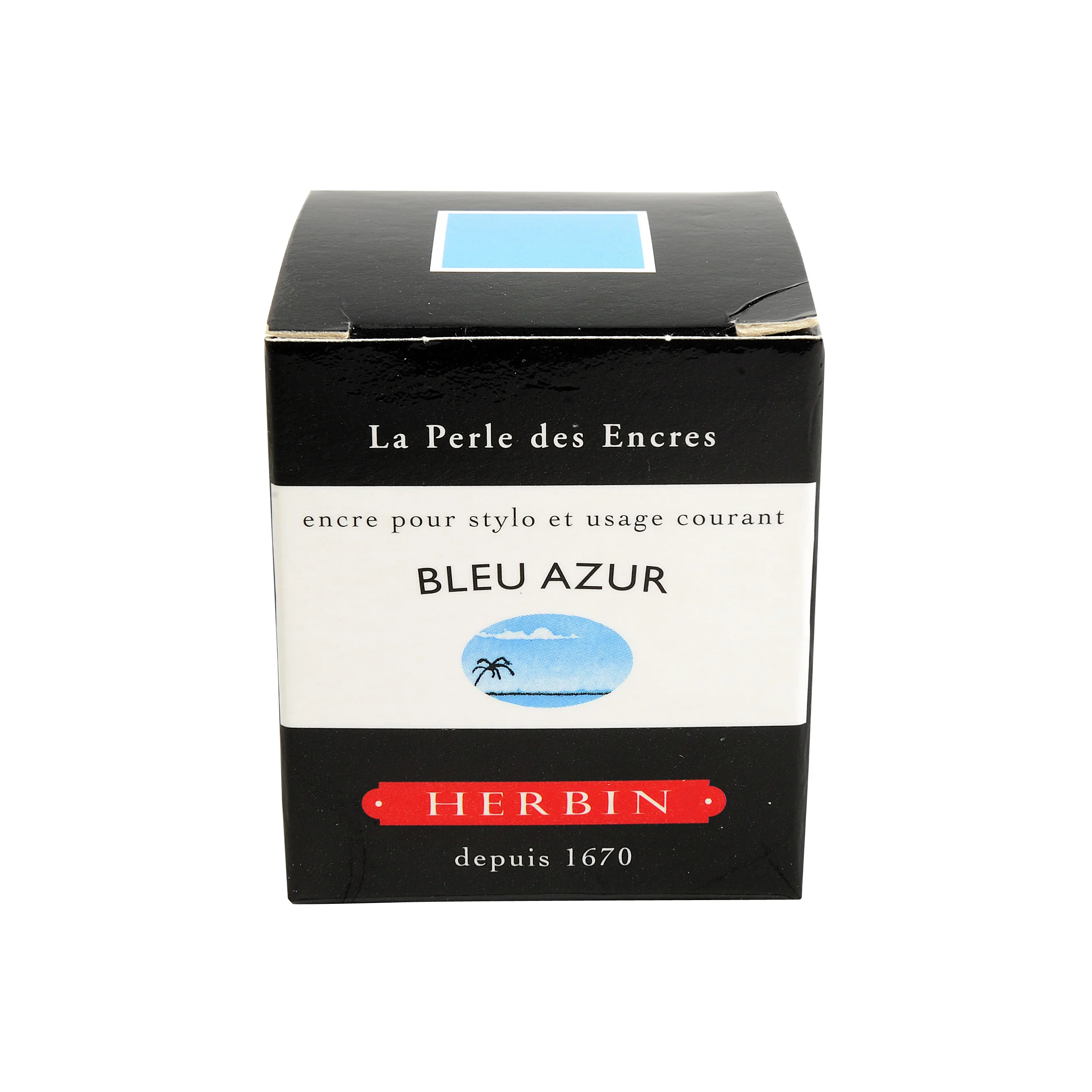 Jacques Herbin Bleu Azur - 30ml Bottled Ink - Image 3