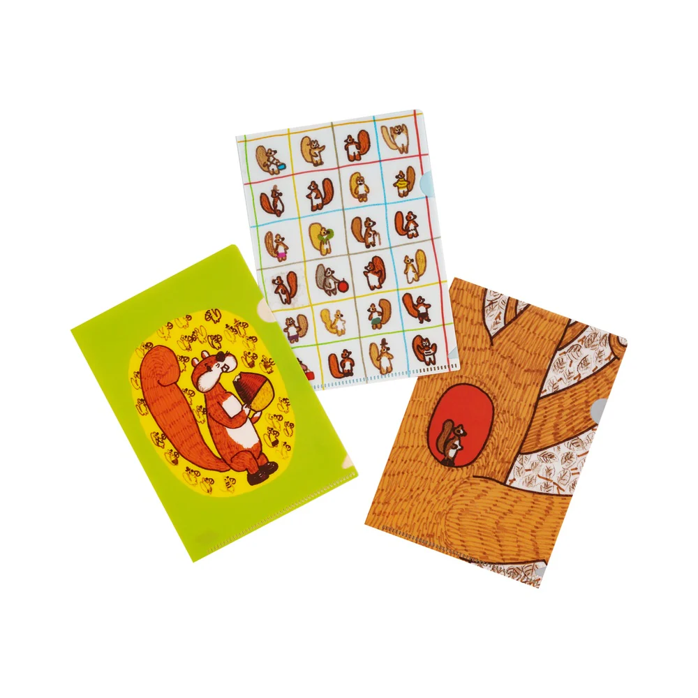 Hobonichi Folder Set of 3 for A6 Size - 100%ORANGE: Squirrel’s Moving Day - Image 4