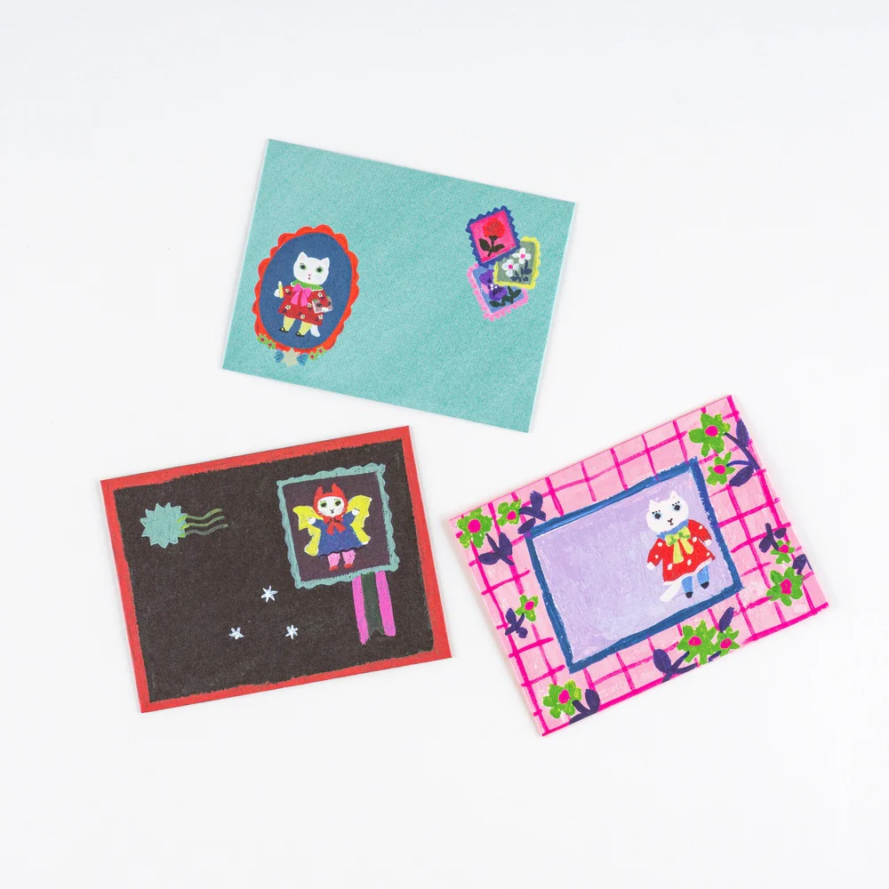 Hobonichi Mini Letter Set - Yumi Kitagishi: White Cat - Image 3