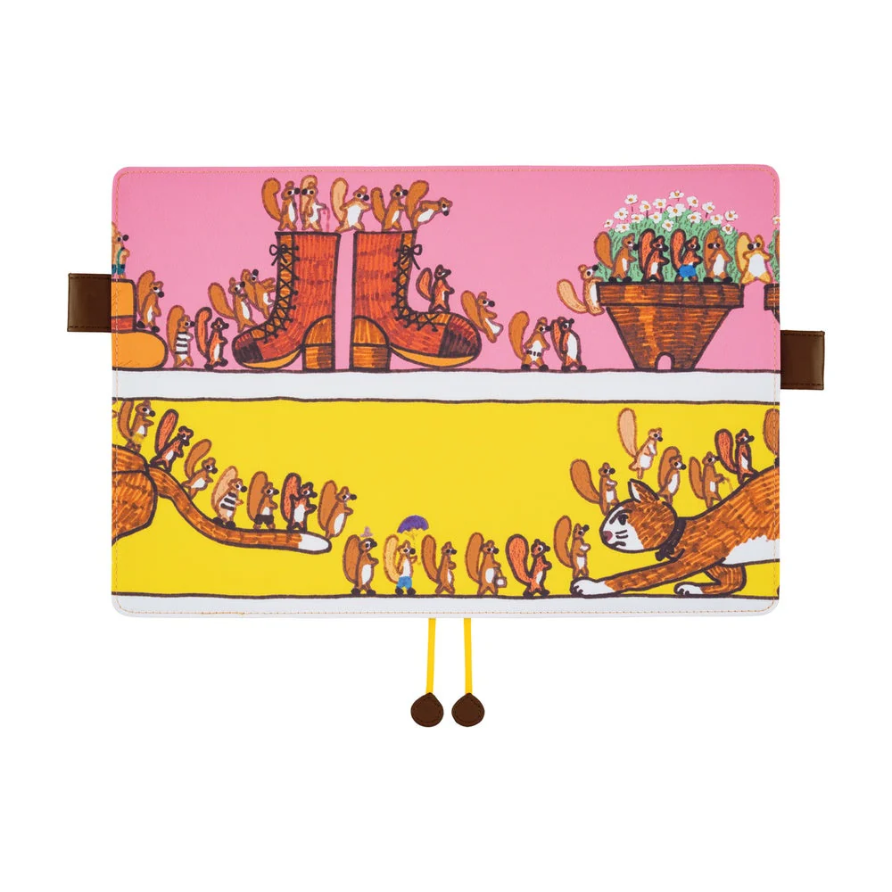 Hobonichi Techo A5 Cousin Planner Set - 100%ORANGE: Where’s the Squirrel Going (April Start) - Image 3