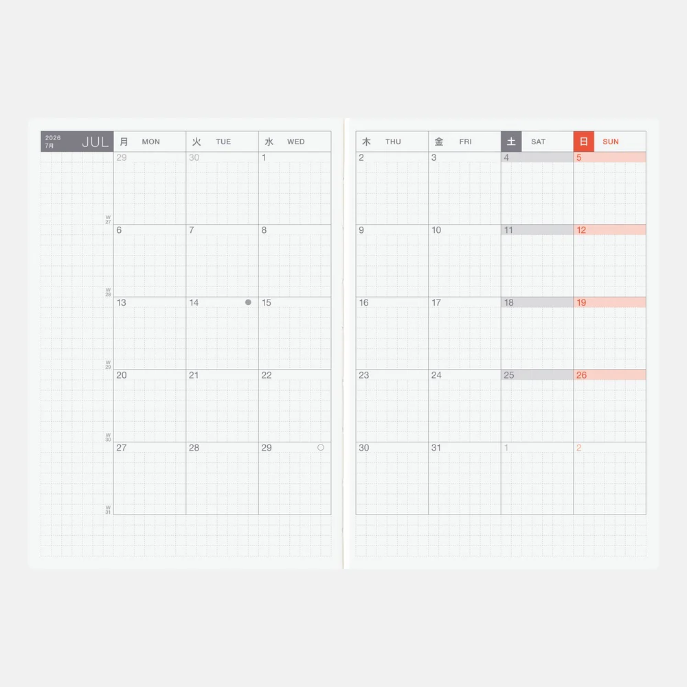 Hobonichi Techo A6 English Orignal Book - Monday Start - Image 2