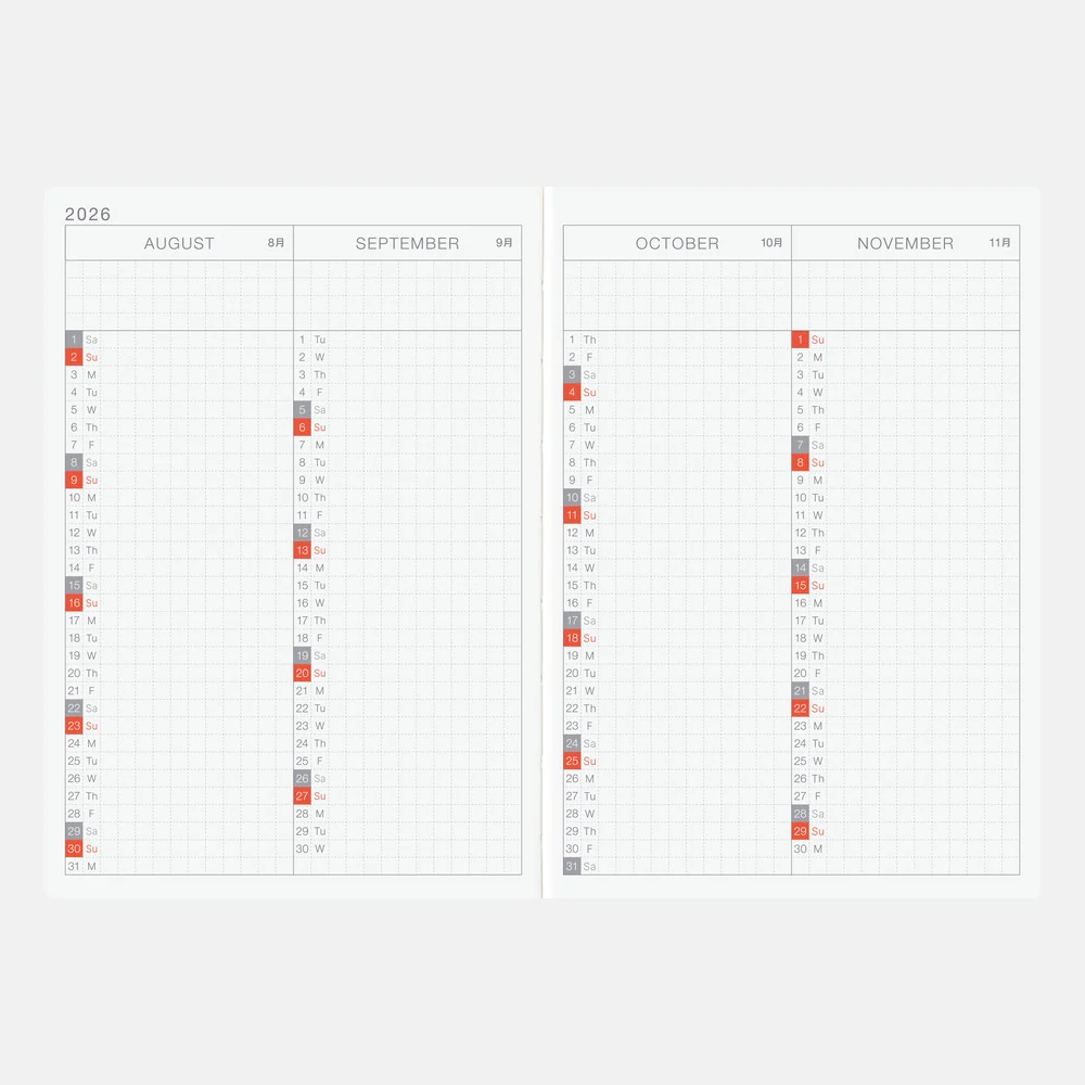 Hobonichi Techo A6 English Orignal Book - Monday Start - Image 7