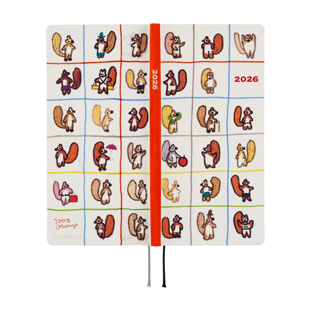 Hobonichi Techo Weeks - 100%ORANGE: Squirrel’s Moving Day (April Start) - Image 3