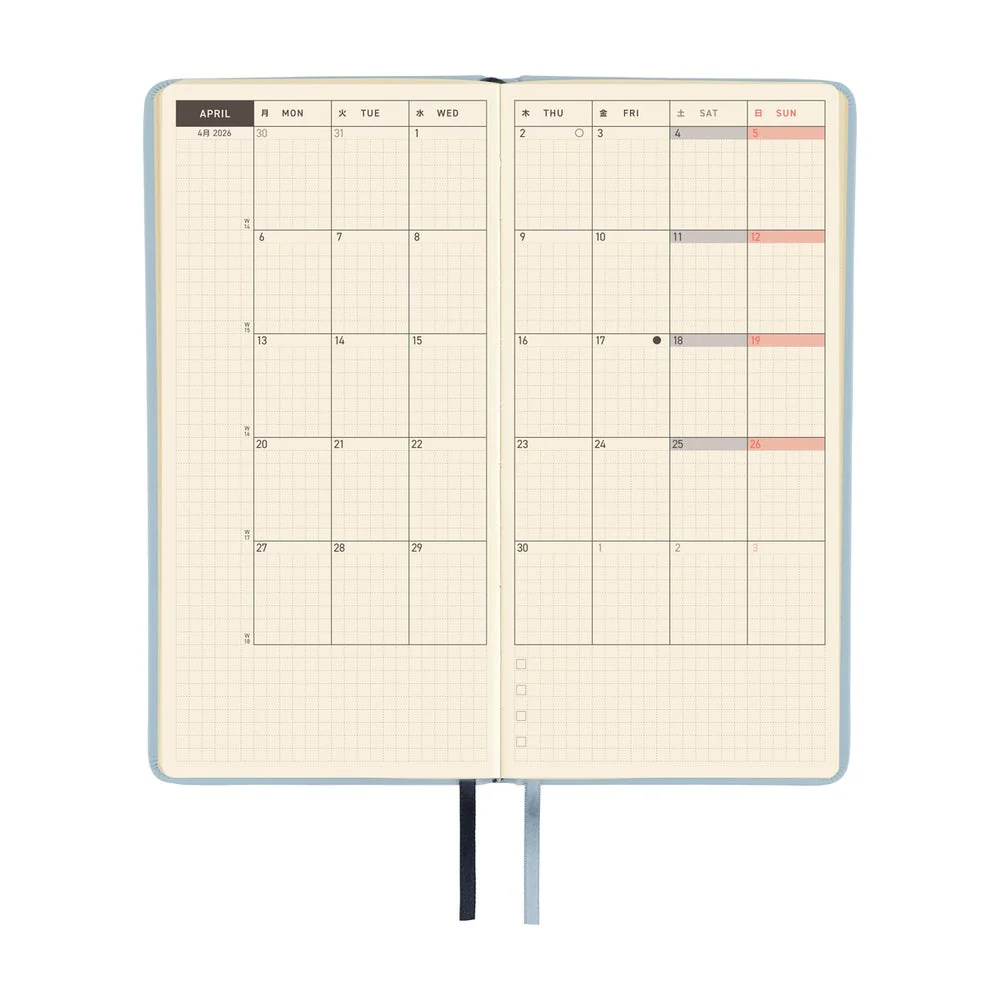 Hobonichi Techo Weeks - Leather: Snow Blue (April Start) - Image 4