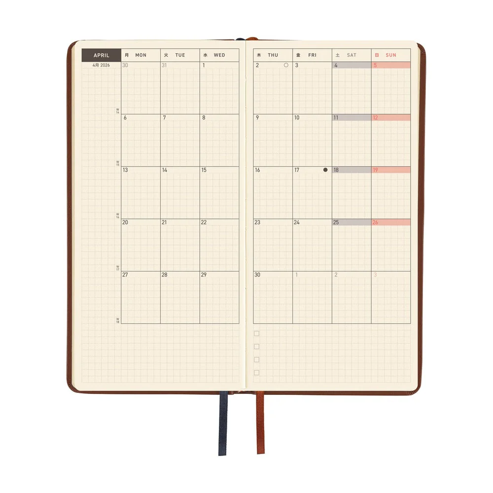 Hobonichi Techo Weeks - Leather: Wine Brown (April Start) - Image 4