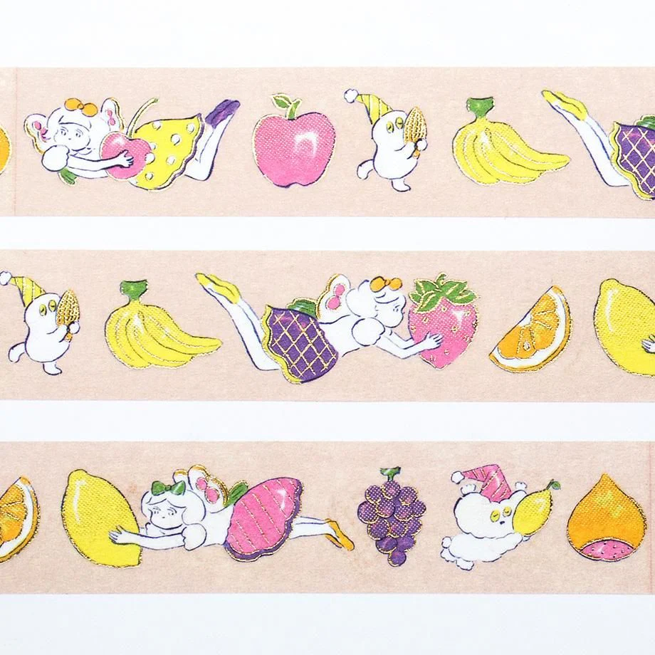 Hyogensha Cozyca Heisuke Kitazawa Foil-Stamped Masking Tape - Kudamono wo Hakobu Minna - Image 2