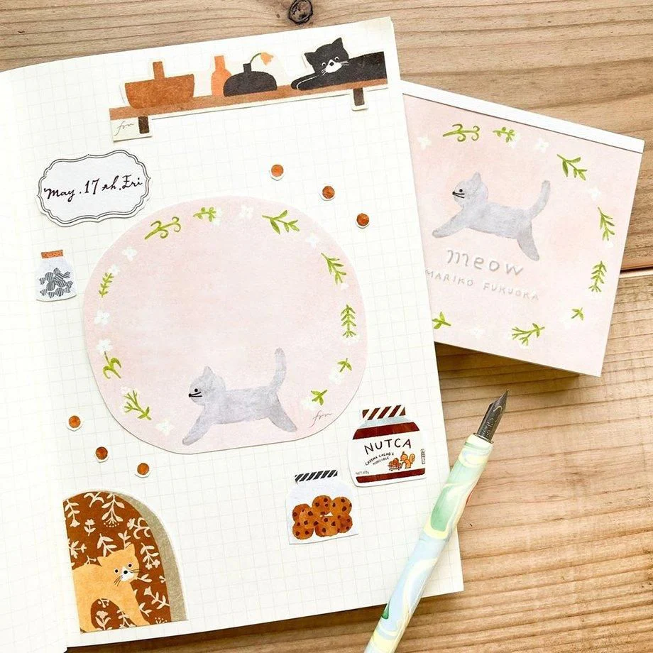 Hyogensha Cozyca Mariko Fukuoka Memo Pad - Meow - Image 9